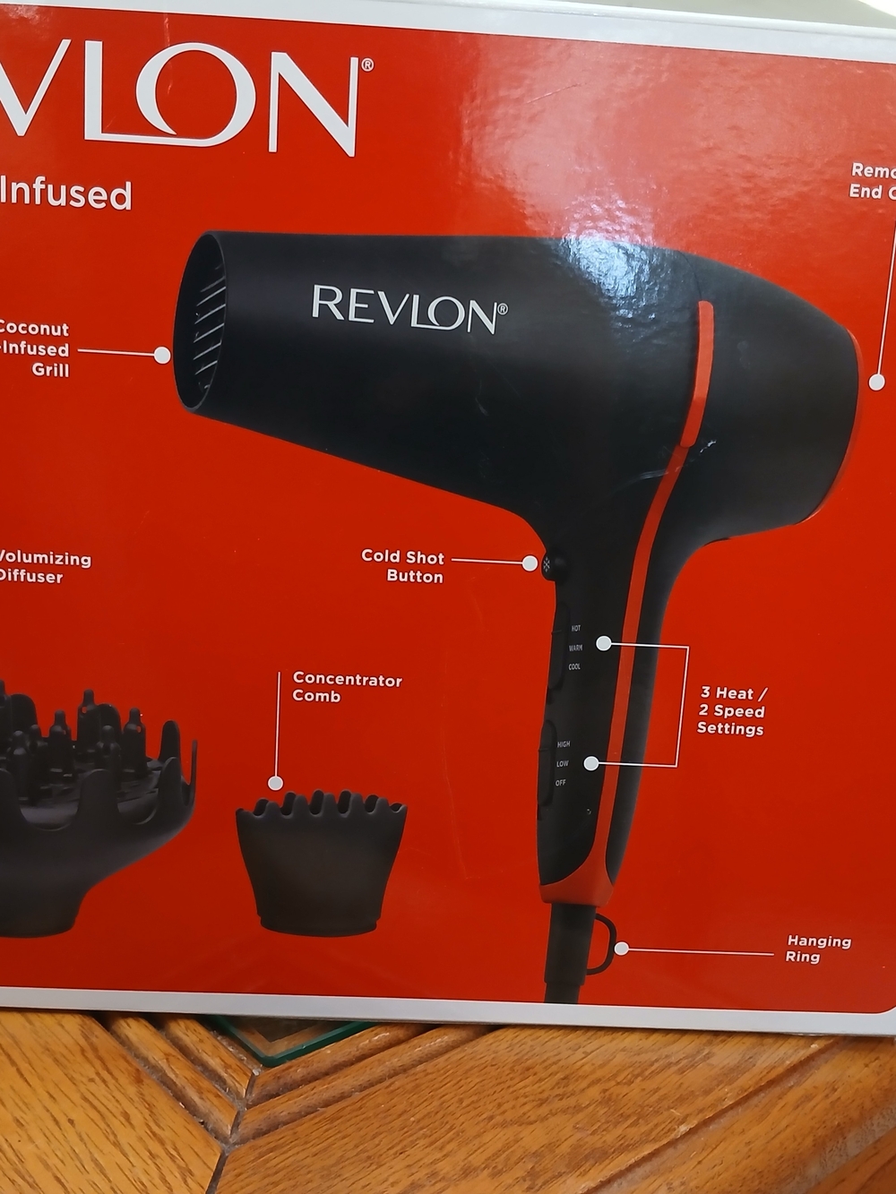 Revlon Black Hair Dryer with Red Accent